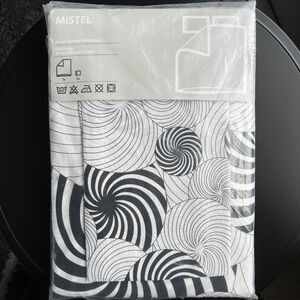 IKEA: Mistel Black and White Spiral Pattern Duvet Set Full/Queen